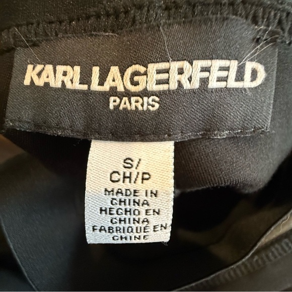 Karl Lagerfeld Black Faux Leather Pants leggings Tall Medium - Picture 4 of 4